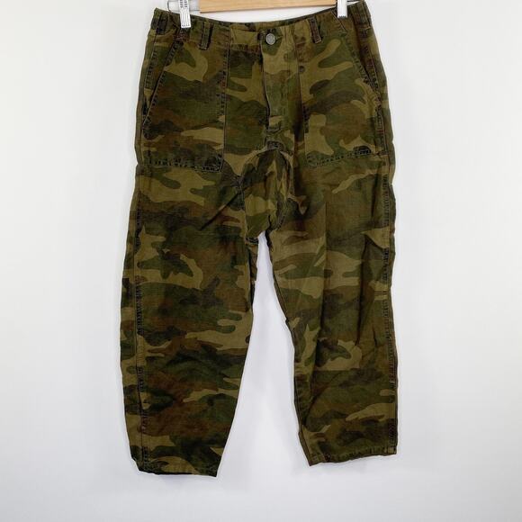 BlankNYC Womens Camo Capri Pants Size 27 Linen Blend Cropped Grunge Gorpcore - Picture 9 of 9
